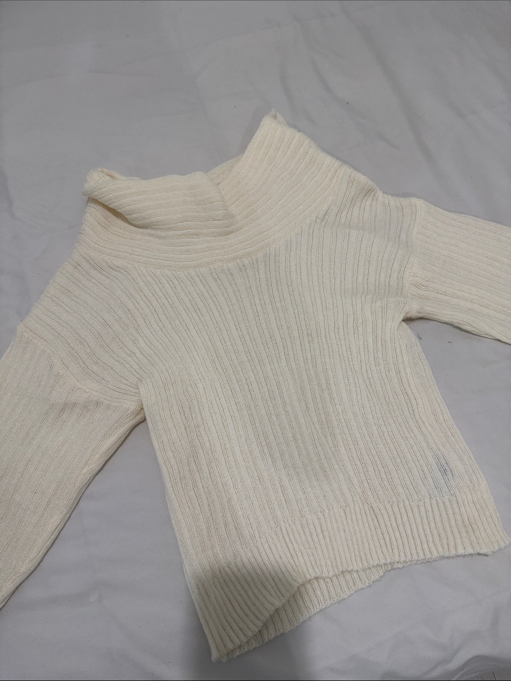 Cozy Ribbed oversized Turtleneck Sweater - Cream